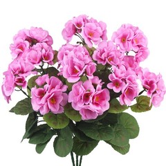 3 Pcs Artificial Geraniums Flowers Silk Geraniums for Outdoors UV Resistant Purp