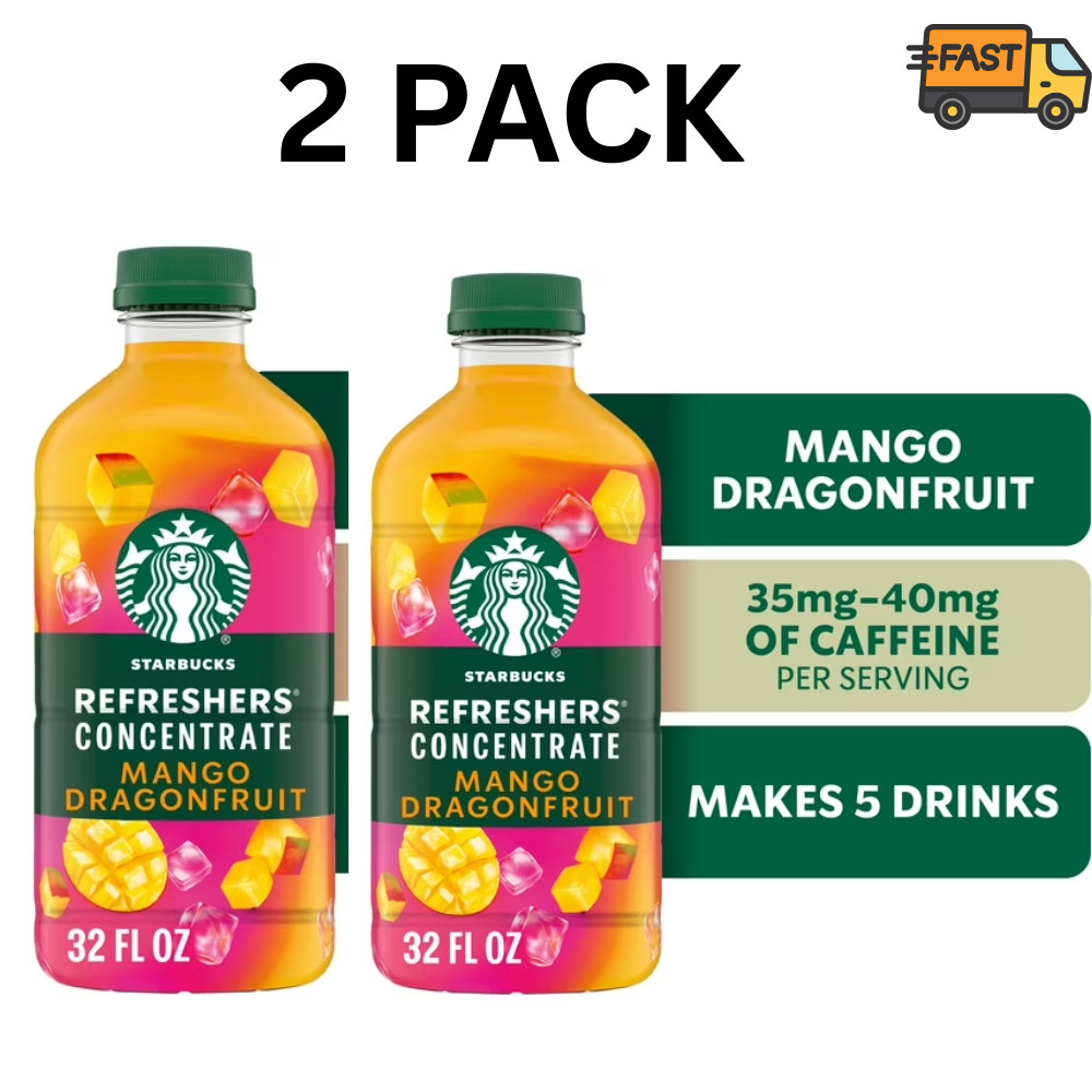 Starbucks Mango Dragonfruit Refreshers Concentrate 32 fl oz (Pack of 2) gallery