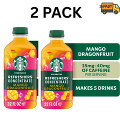 Starbucks Mango Dragonfruit Refreshers Concentrate 32 fl oz (Pack of 2)