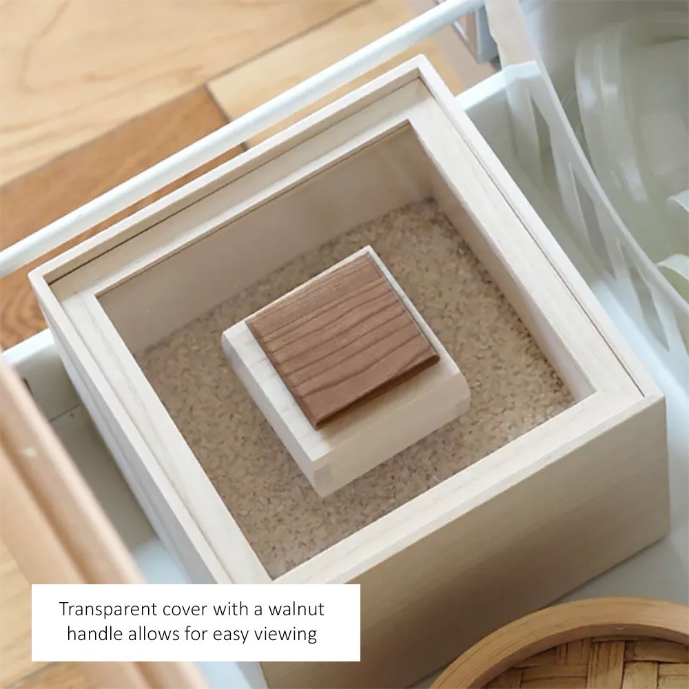 Wooden Rice Storage Container - 11lbs Capacity gallery
