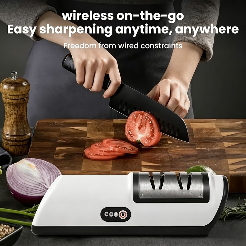 Professional USB Rechargeable Electric Knife Sharpener Kitchen Chef Tool gallery
