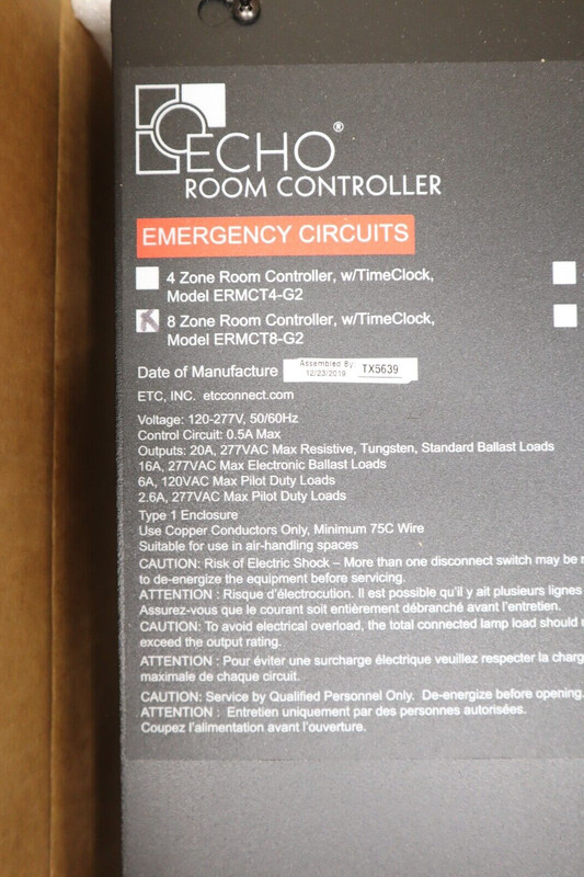 UNISON ETC ERMCT8-G2 ECHO ROOM CONTROLLER 8 ZONES W/ TIME CLOCK - NEW gallery