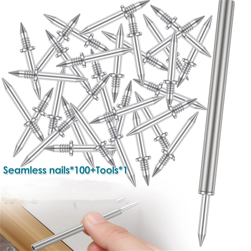 100Pcs/Set Double-Head Seamless Installation Metal Nail With Sleeve Rods gallery