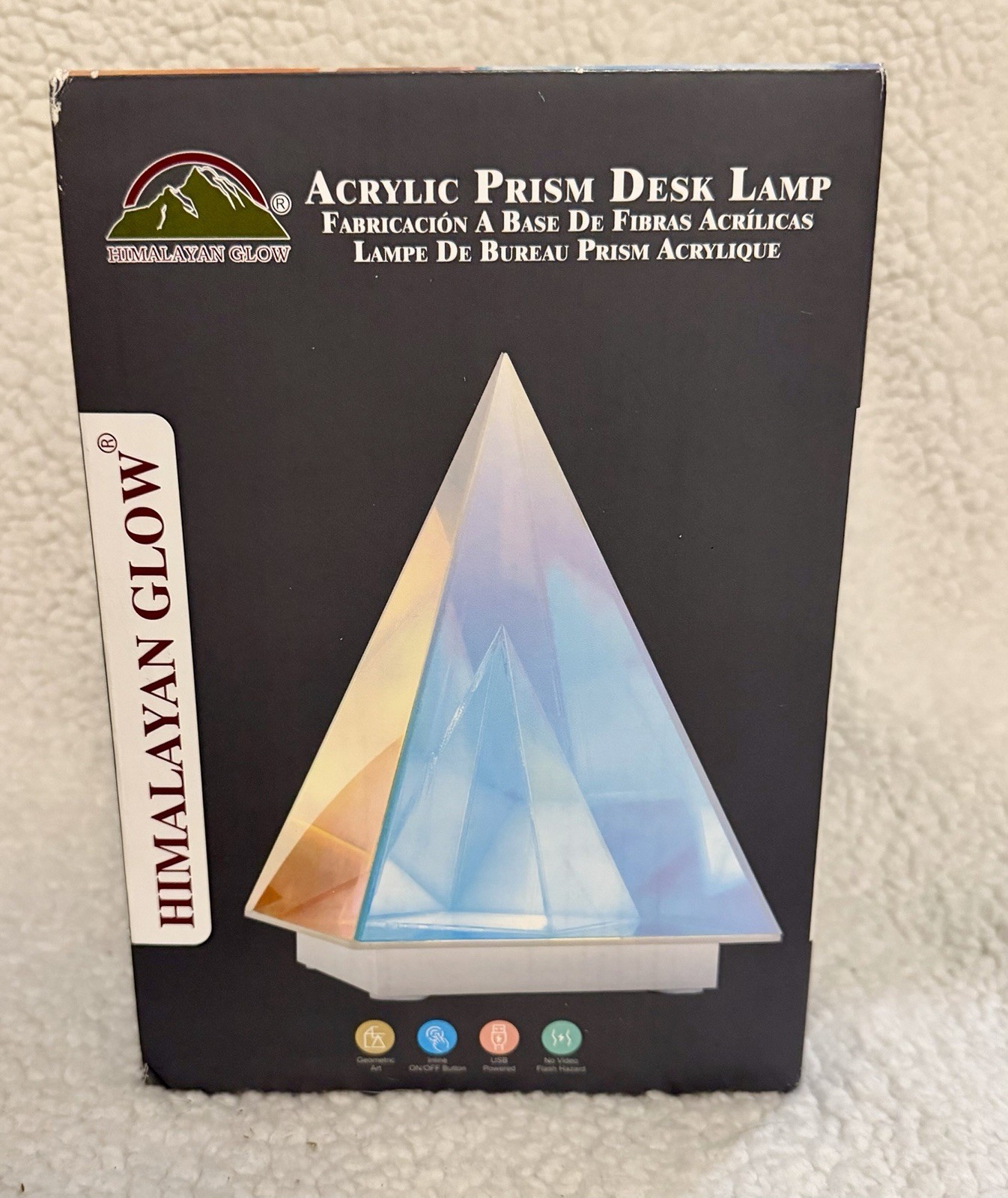 Himalayan Glow LED Acrylic Prism Desk Lamp, Color Changing, Pyramid, Multicolor gallery