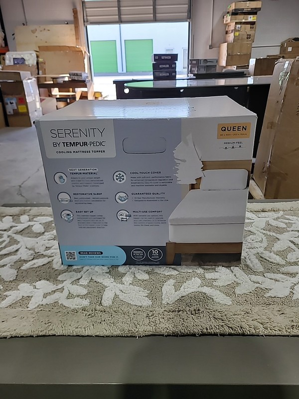 Serenity Tempur-Pedic Cooling Memory Foam Mattress Topper Queen Open Box gallery