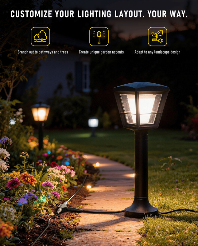 T Connector, 8Ft 16Ft Extension Cable for Philips Hue Outdoor Low Voltage Lights gallery