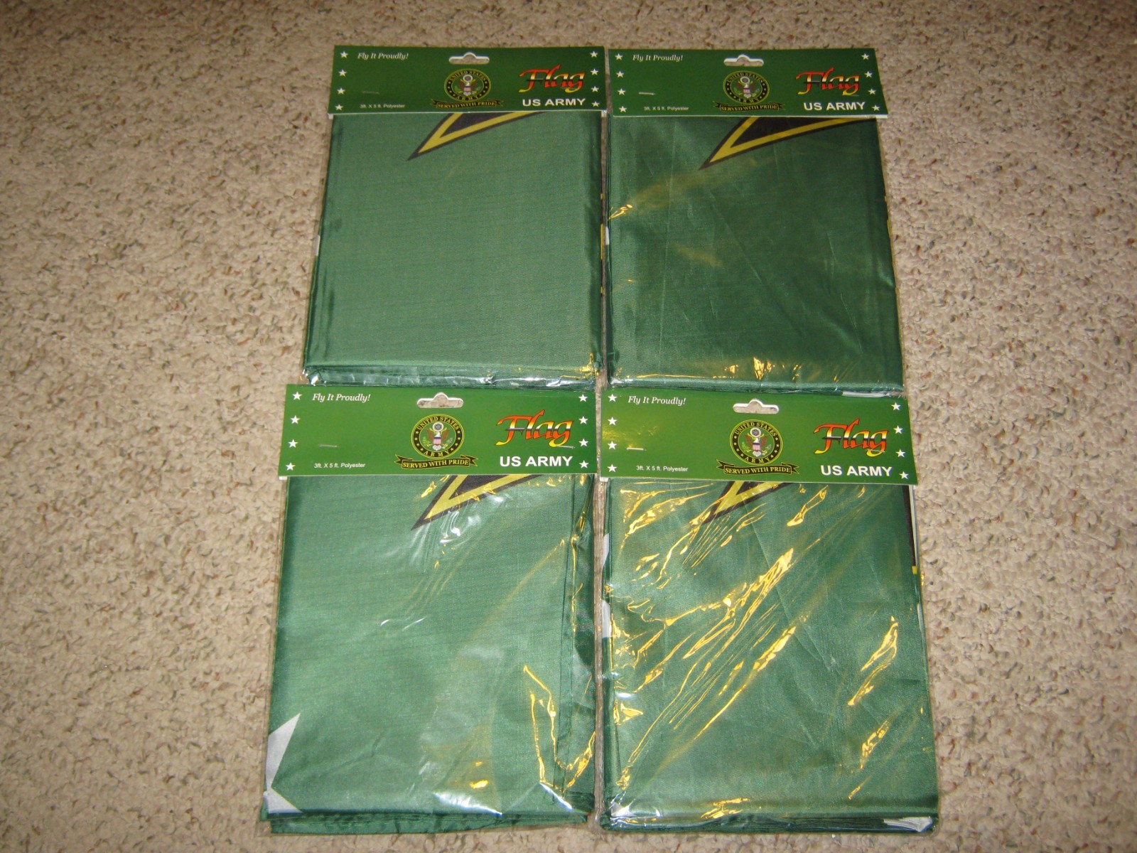 FOUR {4} UNITED STATES US ARMY-SERVED WITH PRIDE-3'X5' FLAG-FREE SHIP-BIN 1 gallery