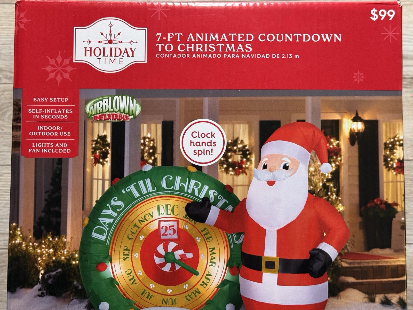 Holiday Time Inflatable "Animated Countdown To Christmas" 7 Ft Clock Spins New gallery