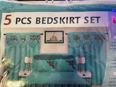 King Teal Solid Bed Skirt Set 5pc, 78 x 80 in, 20 in Drop, Polyester