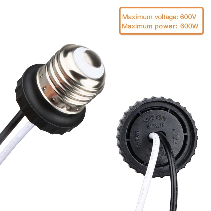 Helunsi E26 Socket Adapter, 6 Pack Light Bulb Socket Pigtail, Screw in Male L... gallery