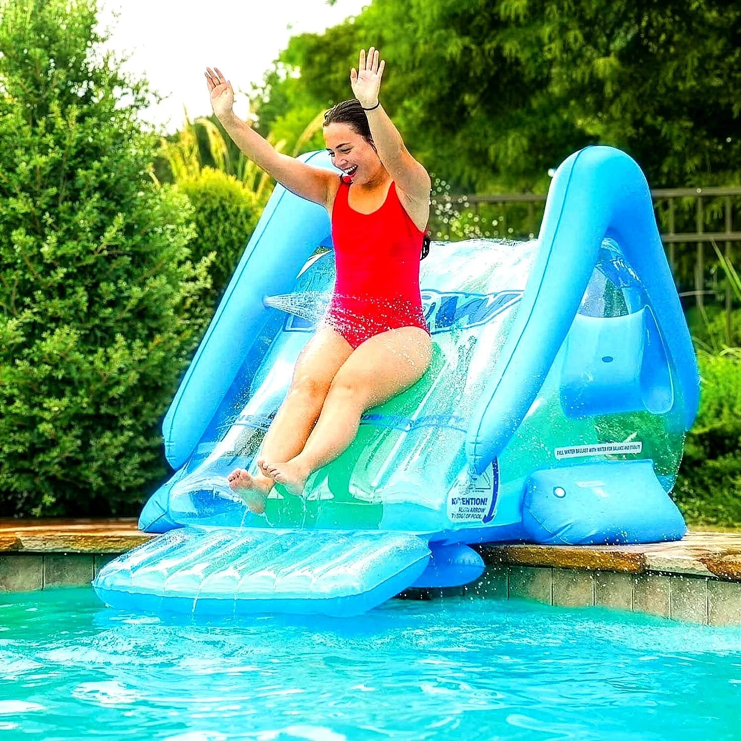 Inflatable Pool Slide With Sprinkler Outdoor Water Slide Heavy Duty Backyard Fun gallery