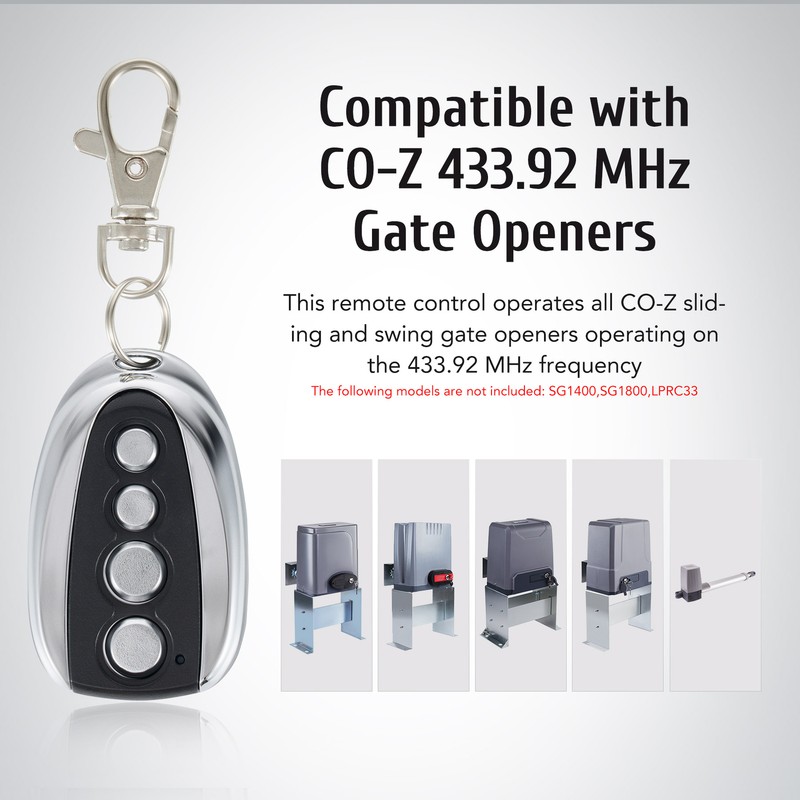 Wireless Backup Key Remote Control Fit CO-Z Automatic Sliding Gate Opener gallery