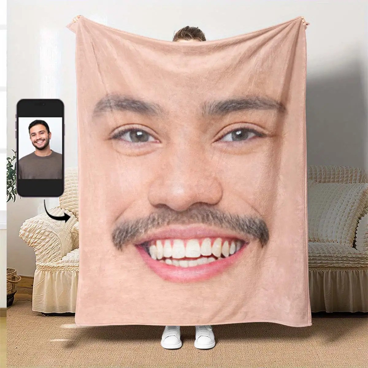 Custom Photo Personalized Flannel Blanket - Soft Throw with Your Face/Design√ gallery