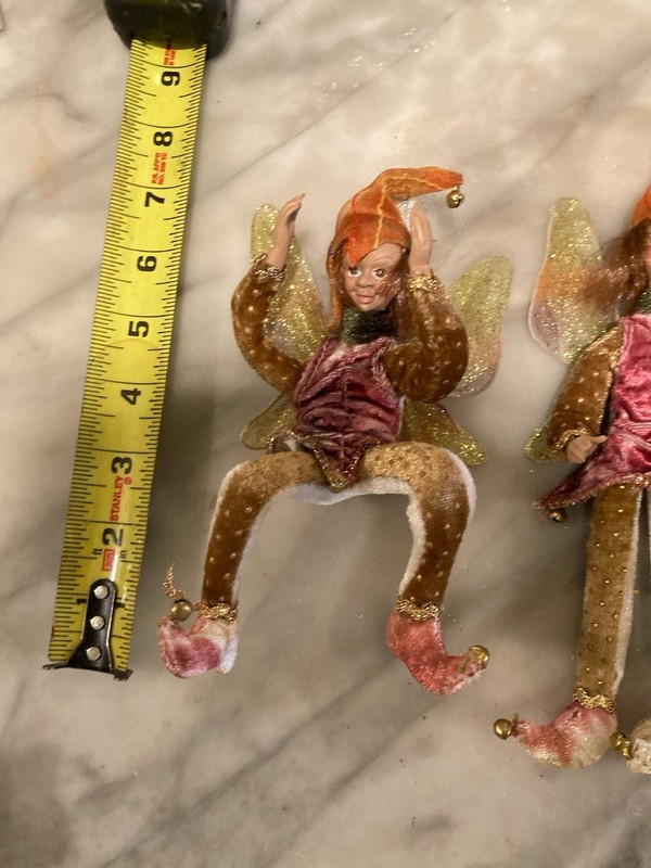 Fully Posable Fairy Elf Ornamnets Holiday Decorations set of 4 gallery