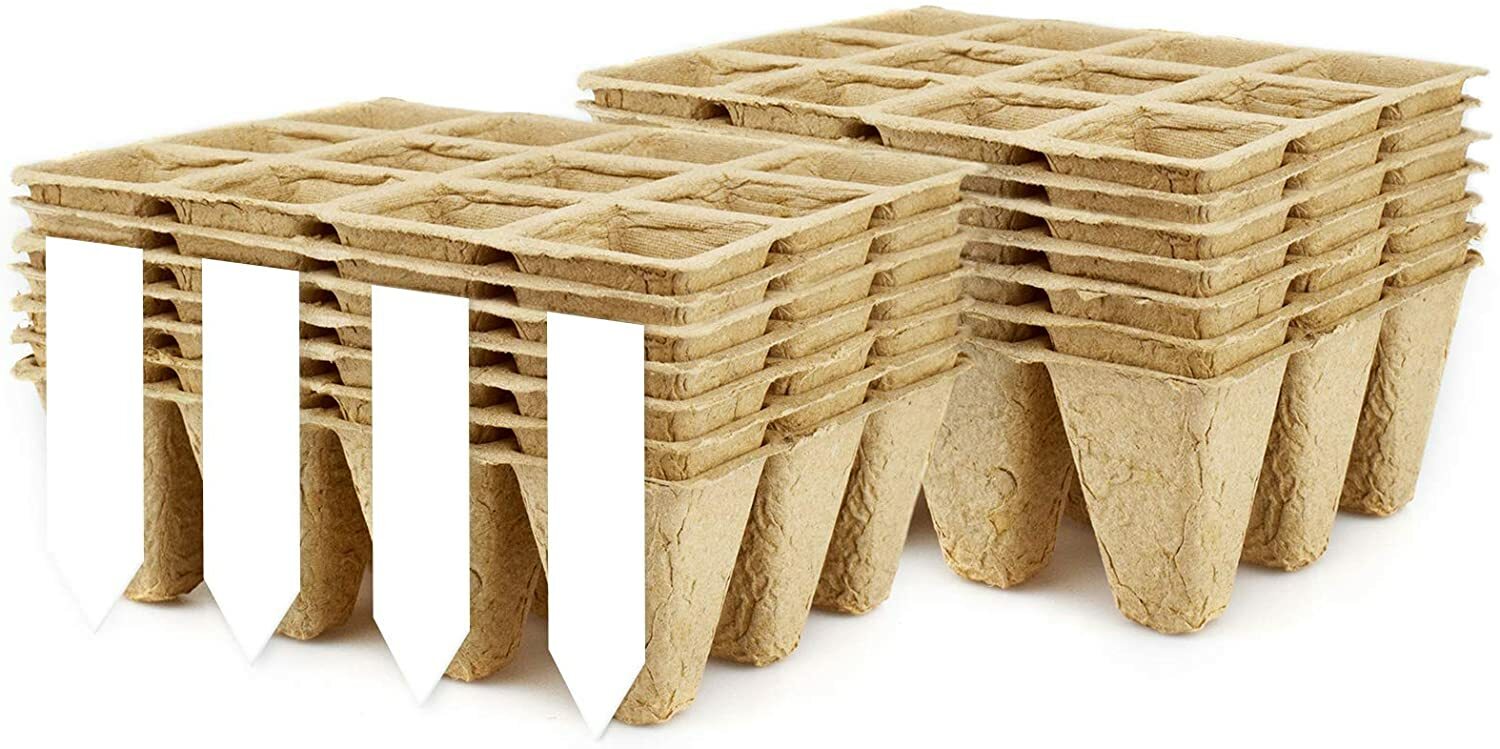 180 Cells Seed Starting Trays Peat Pots for Seedlings Biodegradable 15 Pack gallery