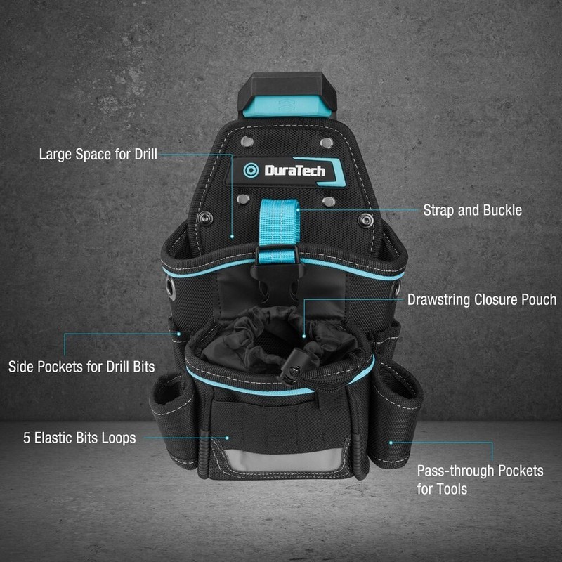 DuraTech Drill Holster with Quick Release Buckle for Electric Drills and DIY Use gallery