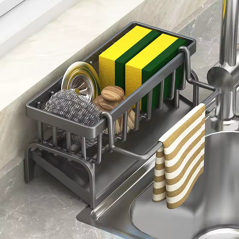 1pc Sponge Holder For Kitchen Sink ,Essentials Decor Organizer Caddy Accessories gallery