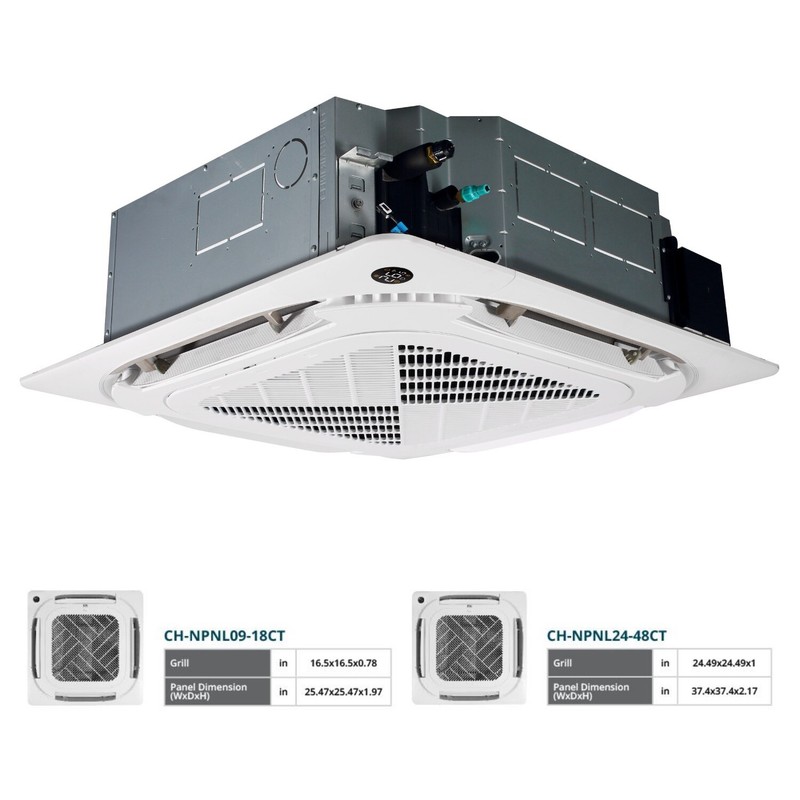 18000 BTU Ceiling Cassette Mini Split Heat Pump Air Conditioner 230V 20 SEER gallery