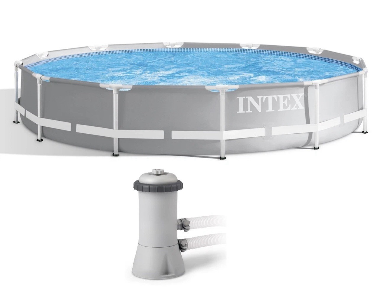 Intex 12ft X 30in Prism Frame Pool Set with 530GPH Filter Pump gallery