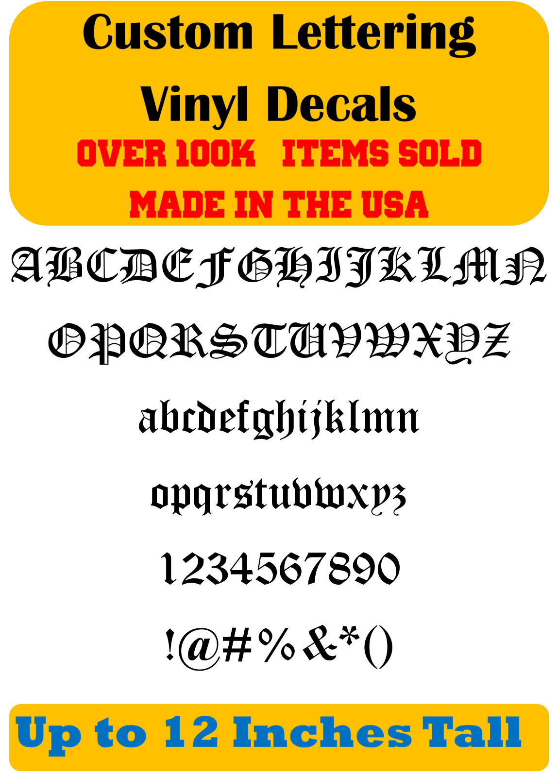 Custom Personalized Decal Vinyl Lettering Text Business Sign Old English Font vB gallery