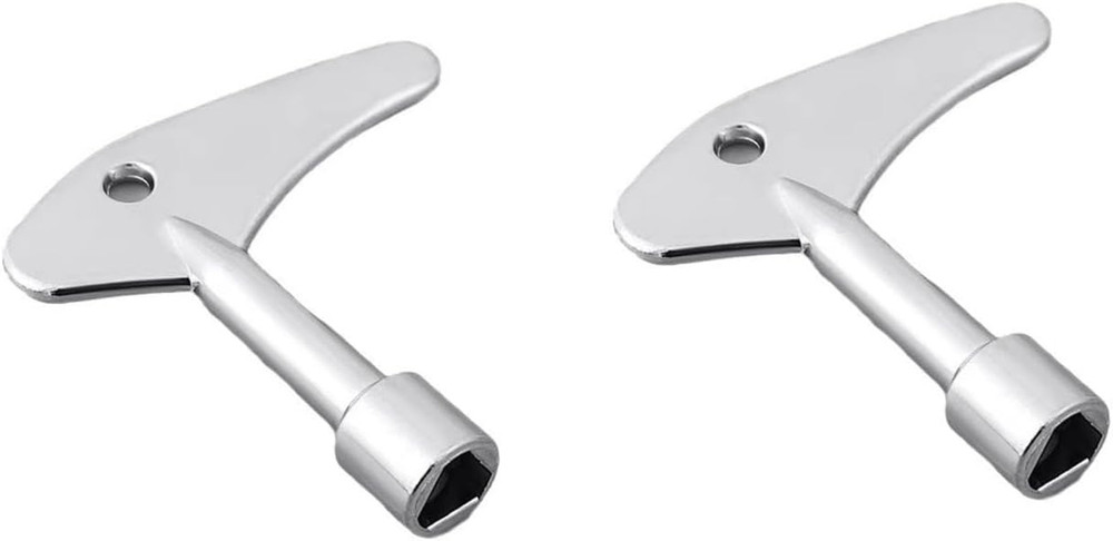 Triangle Spanner Key Set for Elevator Emergency Locks - 2 Pcs Silver Utility Key