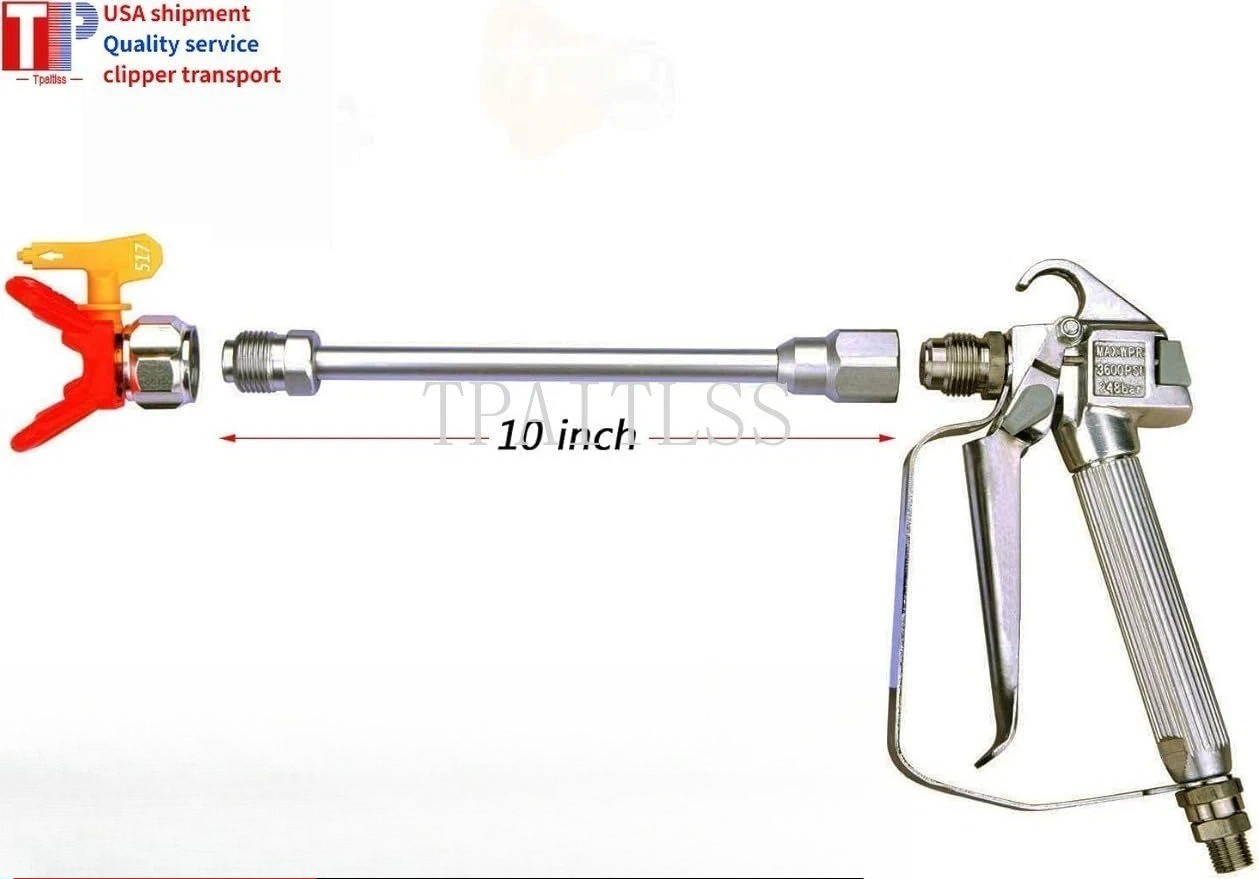 3600 PSI Airless Paint Spray Gun 517 Tip with 10 Inch Extension Pole Free Ship gallery