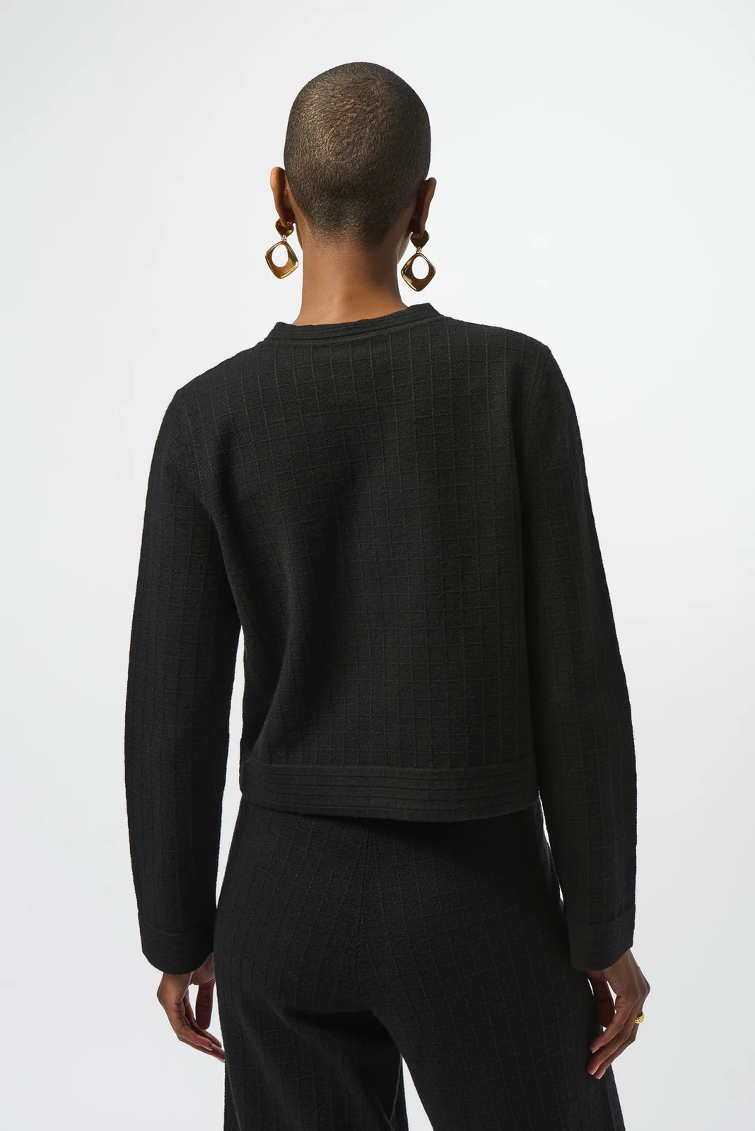 Joseph Ribkoff Black Crew Neck Button Front Jacket 253983-R gallery