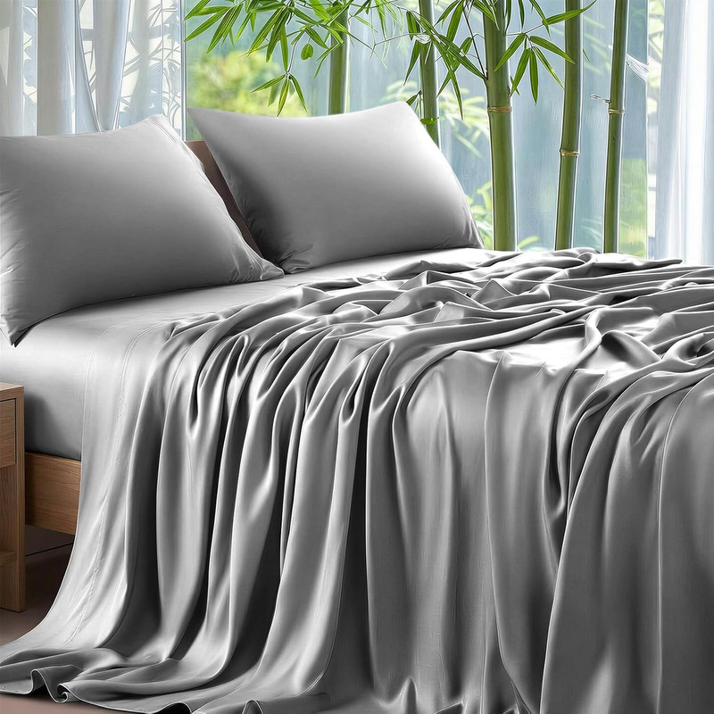 100% Rayon Derived from Bamboo Sheets California King Size, 400 TC Luxury Silky gallery