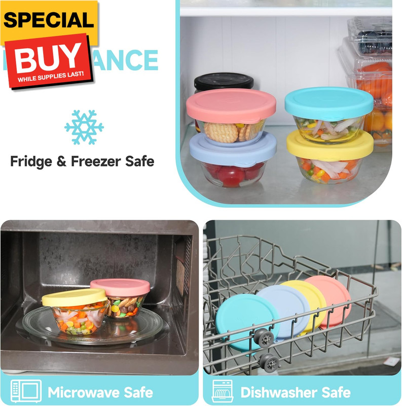 4 PCS Silicone Replacement Lids for Pyrex and Anchor Hocking Glass Custard Cups gallery
