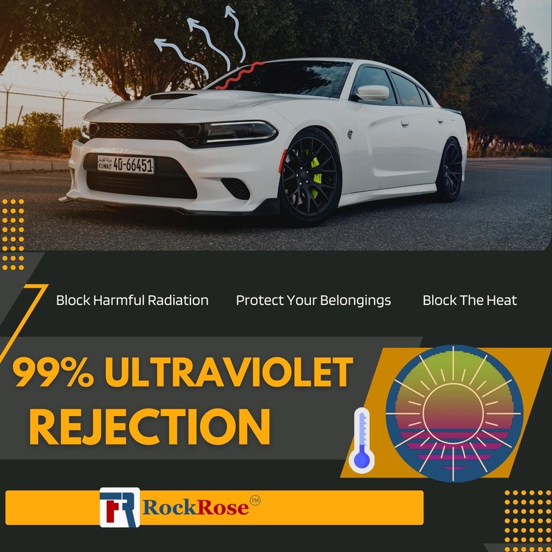 RockRose 35% Nano Ceramic Car Window Tint 24 in x 24 IN x 25 FT, 35 Percent gallery