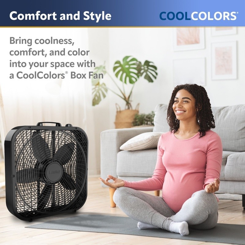 20 Inch Box Fan Quiet Energy Efficient Airflow 3 Speed Top Controls Indoor Use gallery
