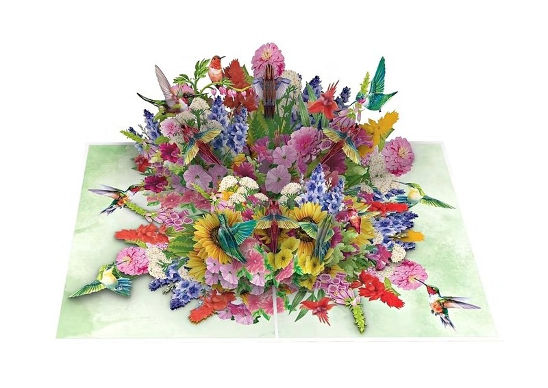 3D Pop Up Greeting Card Hummingbird Flower Floral Birthday Get well Thank you gallery