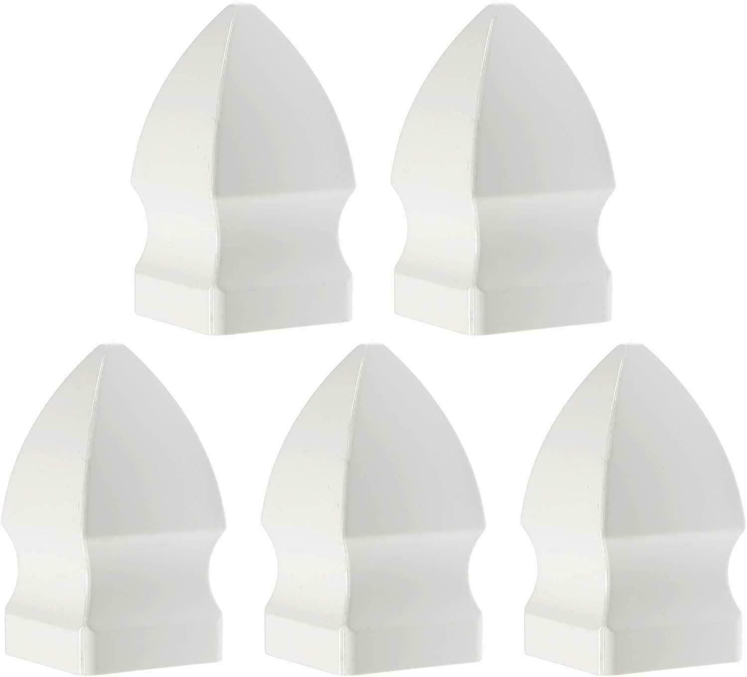 5 PIECES 1 1/2" Vinyl PICKET FENCE POST CAP POINTED Gothic New Orleans Style 1.5 gallery
