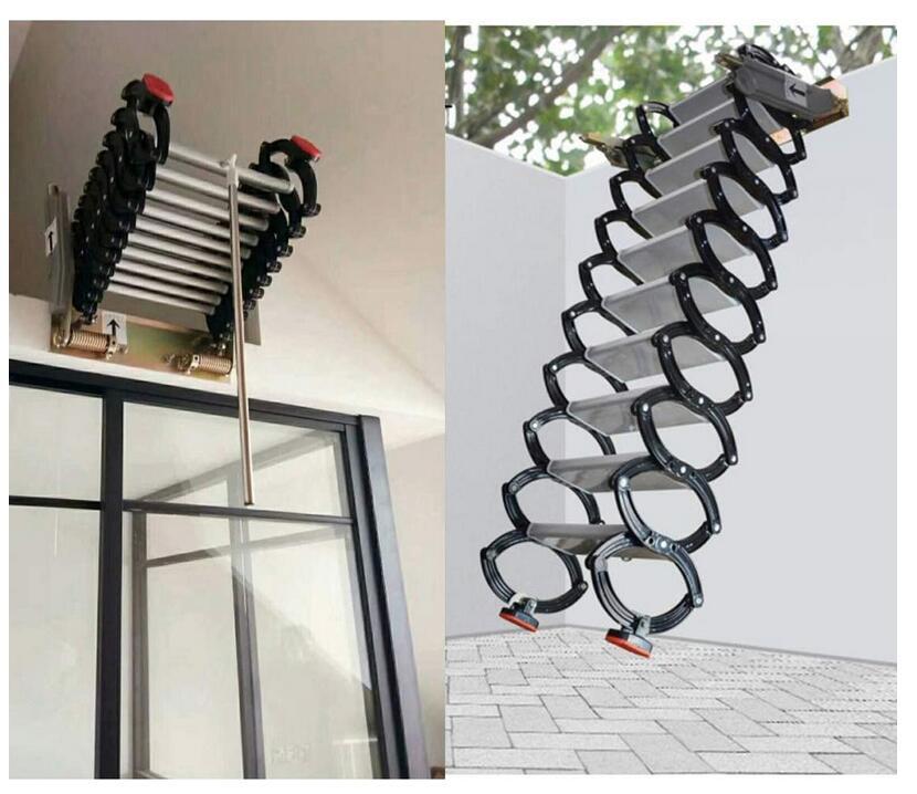 Open Box Narrow Wall Mounted Attic Loft Ladder Wall Loft Folding Ladder gallery