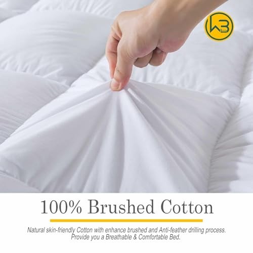 5 Inch Feather Bed Mattress Topper,Duck Feather Memory Foam King White/5in gallery