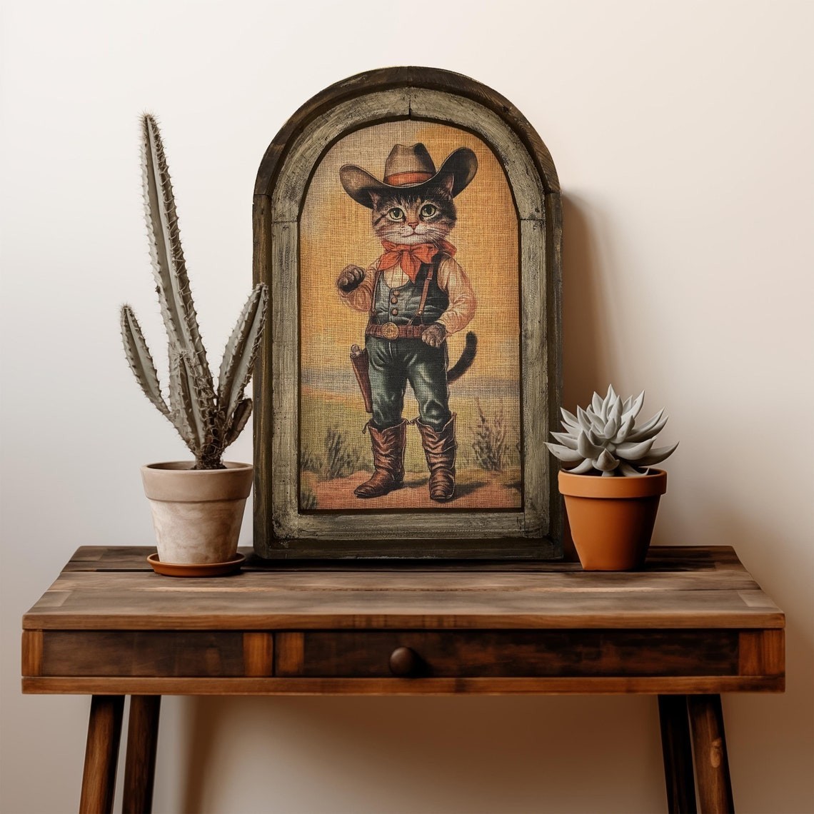 Cowboy Cat Wall Decor 14" x 22" Western Cowboy Wall Art gallery
