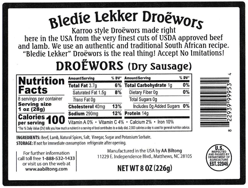 Bledie Lekker Biltong & Droewors Bundle 8oz+8oz South African Style gallery