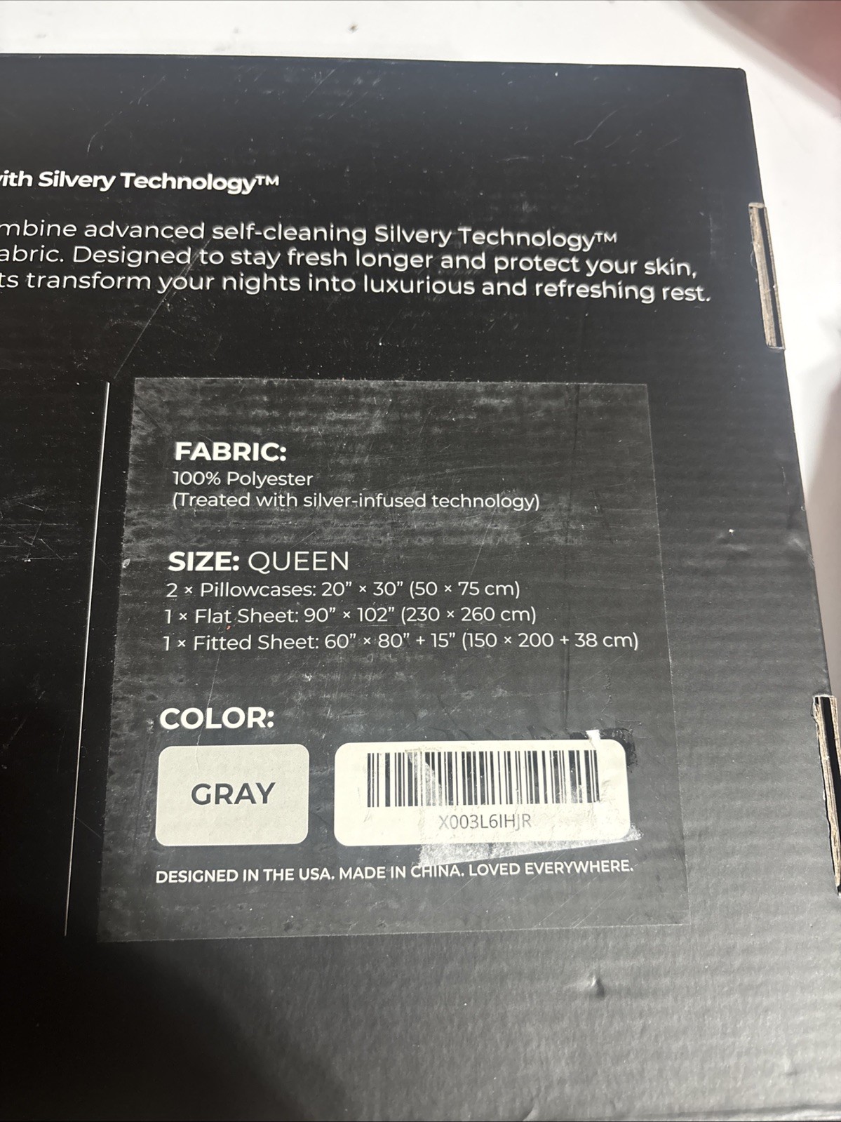 Silvery Queen bedding Silver infused technology Gray gallery