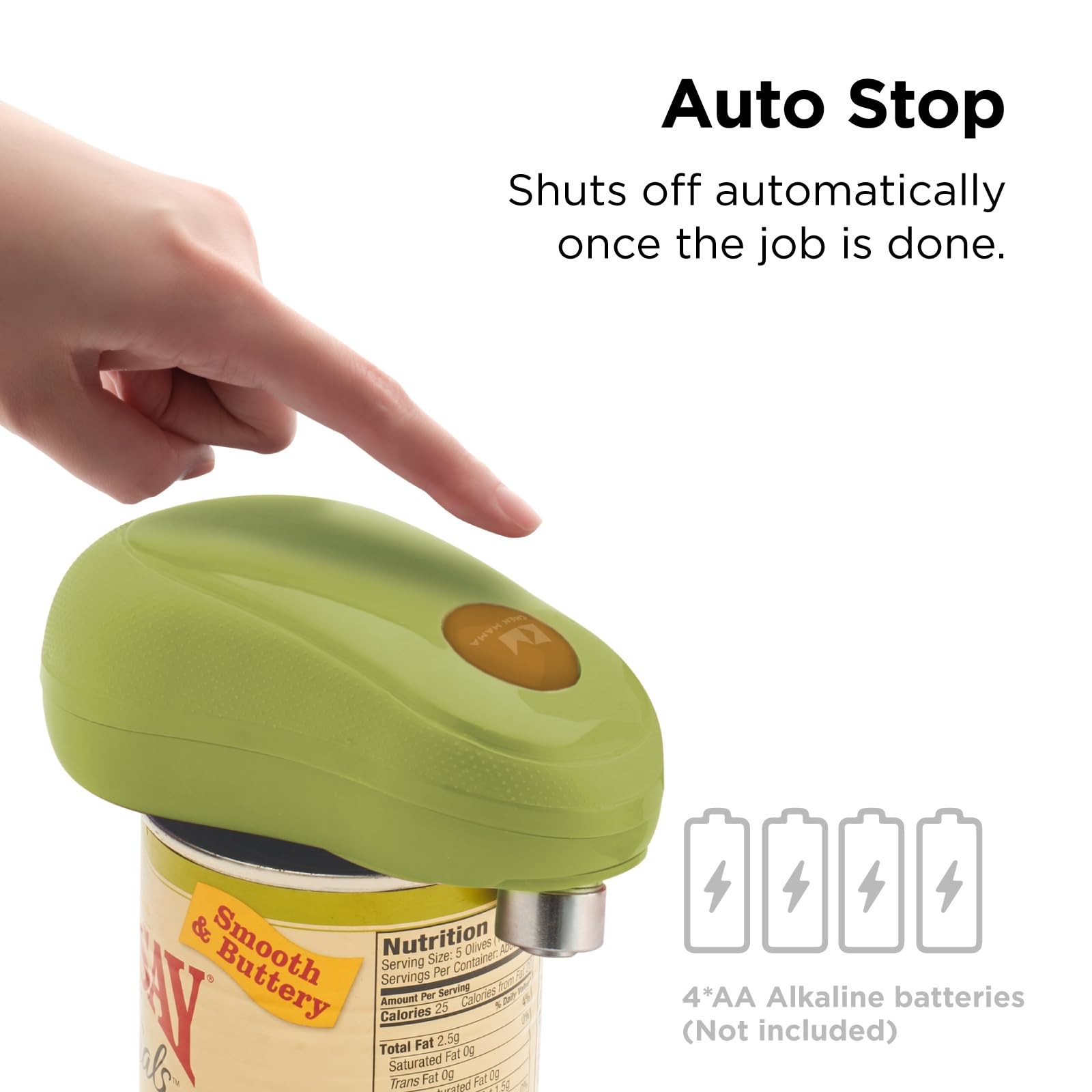 Kitchen Mama One Touch Electric Can Opener: Opens Cans with Standard, Avocado gallery