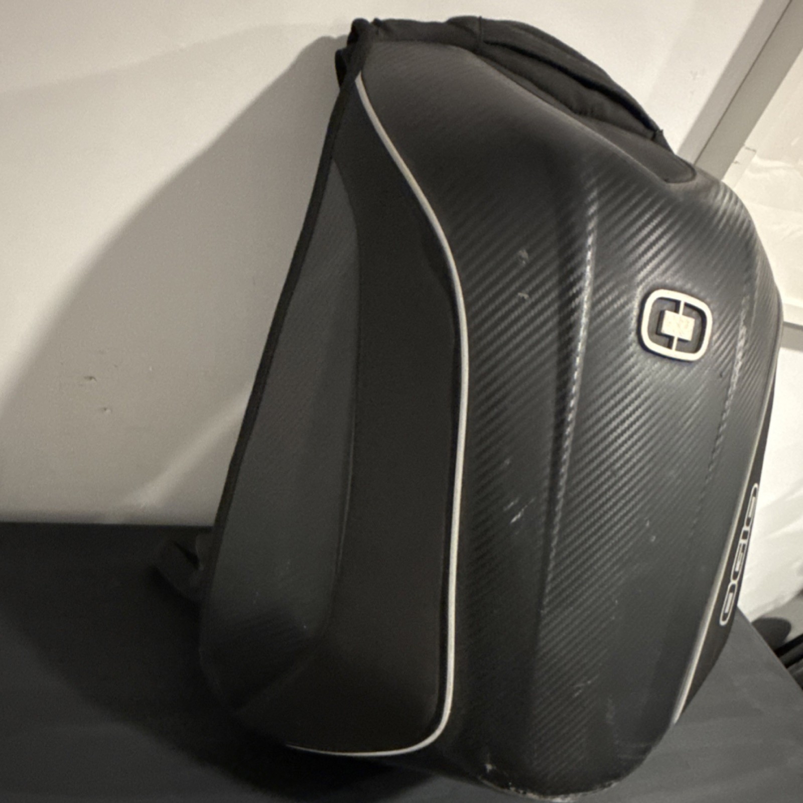 Motorcycle Backpack Black with Red Inside Adjustable Straps 5
