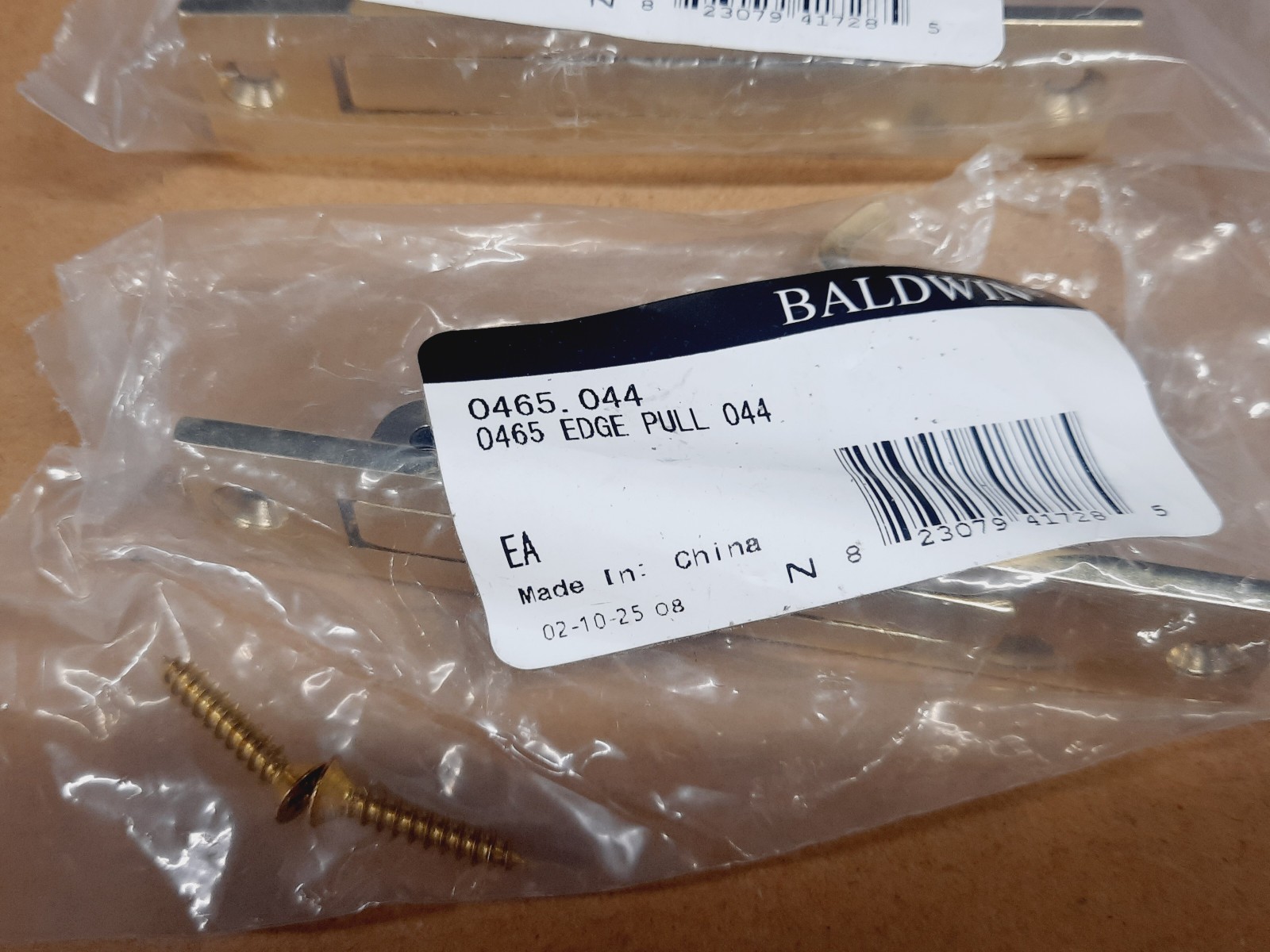 (2) Baldwin 0465.044 3/4 Inch x 3-7/8 Inch Solid Brass Edge Pull gallery