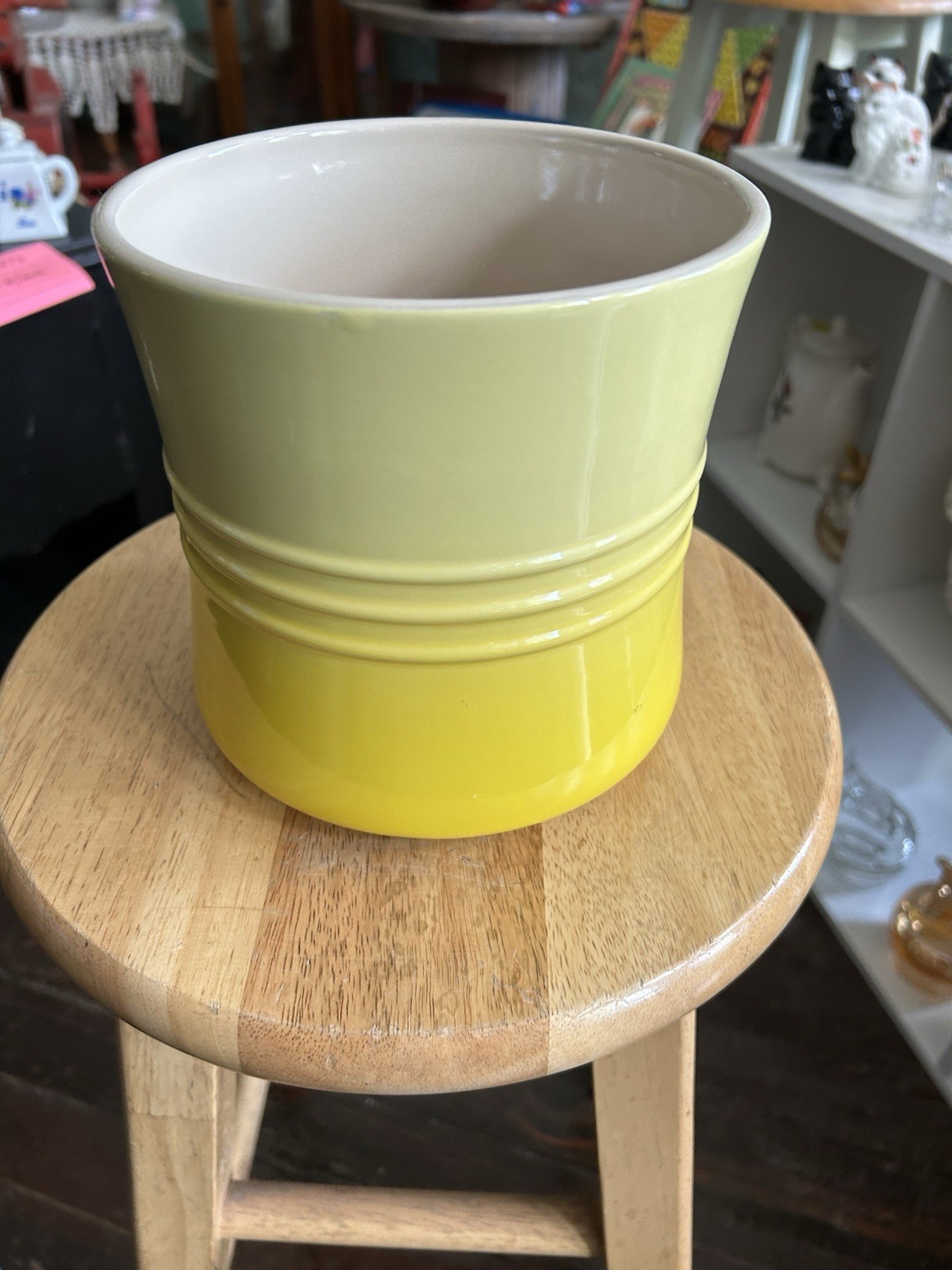 "Soleil" LE CREUSET Small Utensil Crock 1.1 L 1.15 Qt Yellow 6" Tall gallery