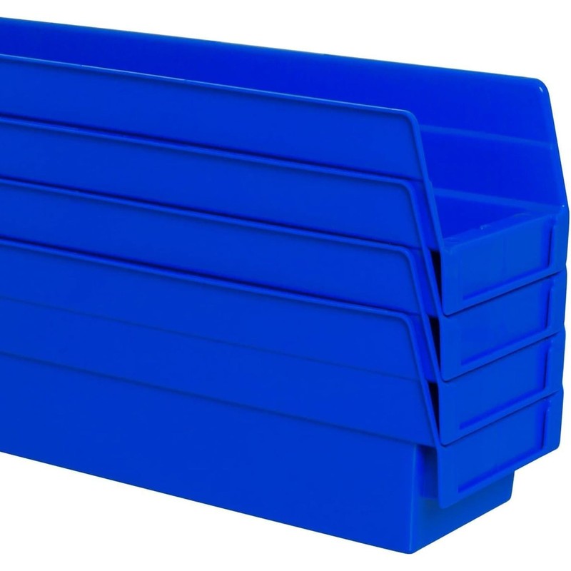 Akro-Mils 24 Pack Plastic Storage Shelf Bins, Space-Saving Organizers, Blue gallery