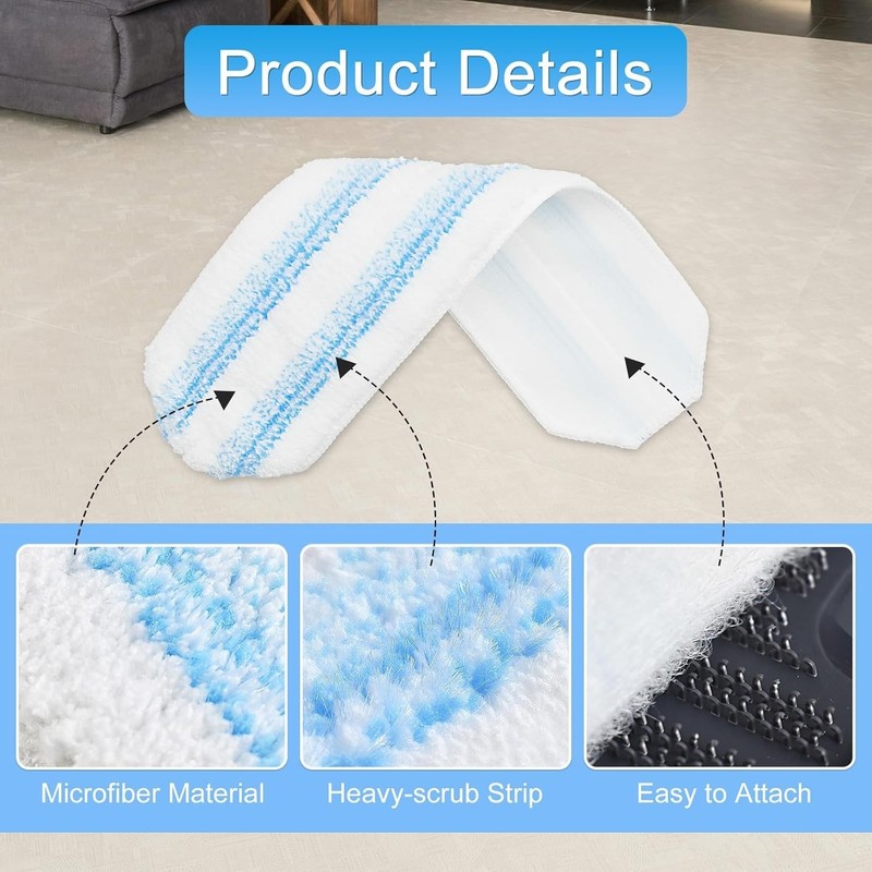 Mop Pads Replacements Compatible with O Cedar H2prO Flat Mop System Microfibe... gallery