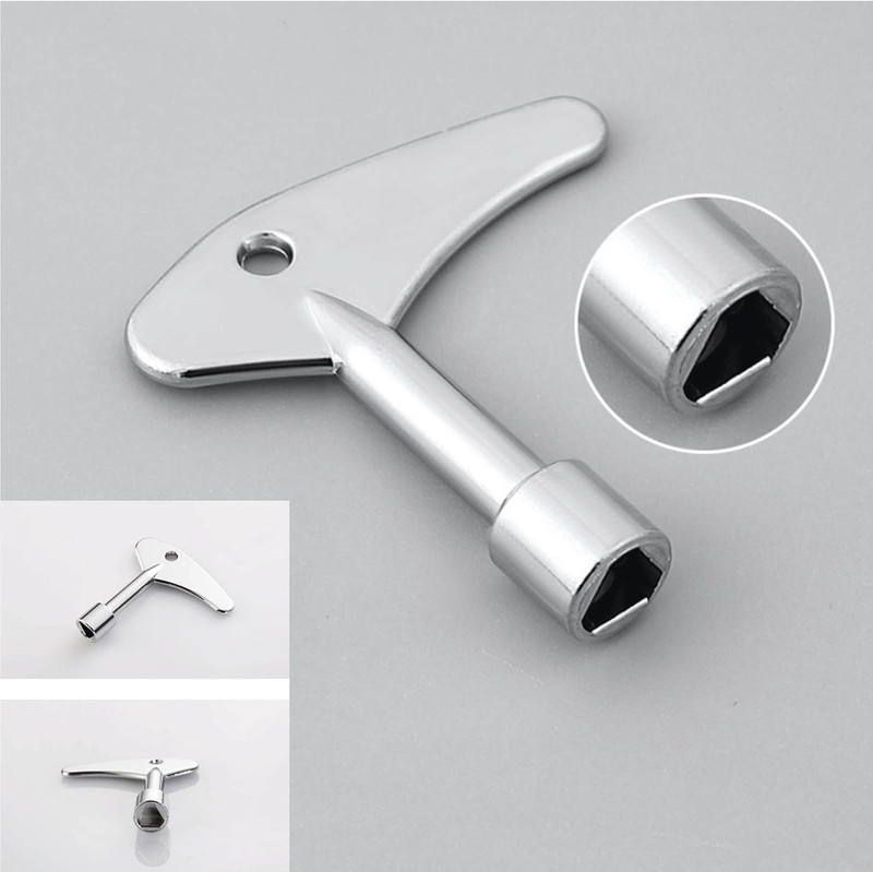 Triangle Spanner Key Set for Elevator Emergency Locks - 2 Pcs Silver Utility Key gallery