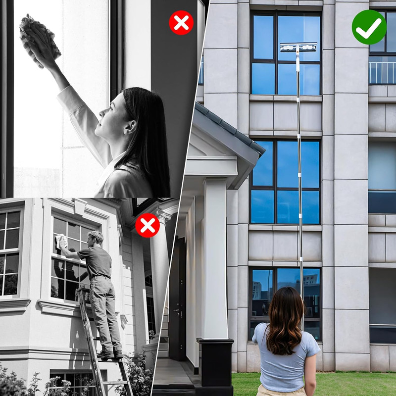 126‘’ Squeegee for Window Cleaning, 2-In-1 Window Cleaner Tool with Extension Po gallery