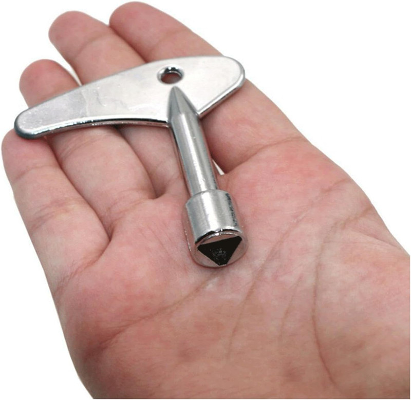 Triangle Spanner Key Set for Elevator Emergency Locks - 2 Pcs Silver Utility Key gallery