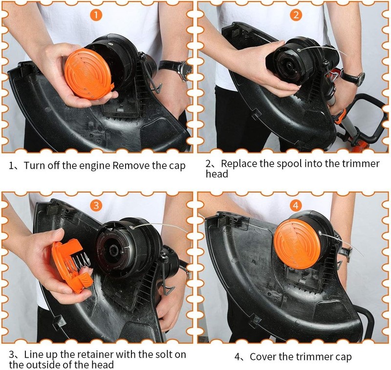 String Trimmer Line for Black and Decker Trimmer/Edger, AF-100, 6 Spools , 1 Cap gallery