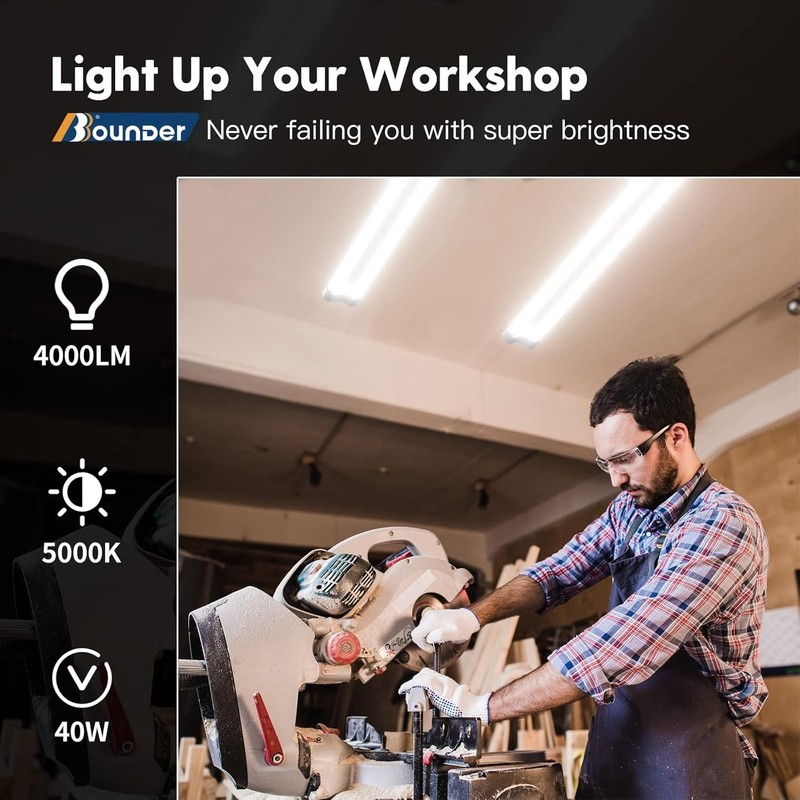 10 Pack Linkable LED Utility Shop Light, 4 FT Integrated Fixture for Garage, ... gallery