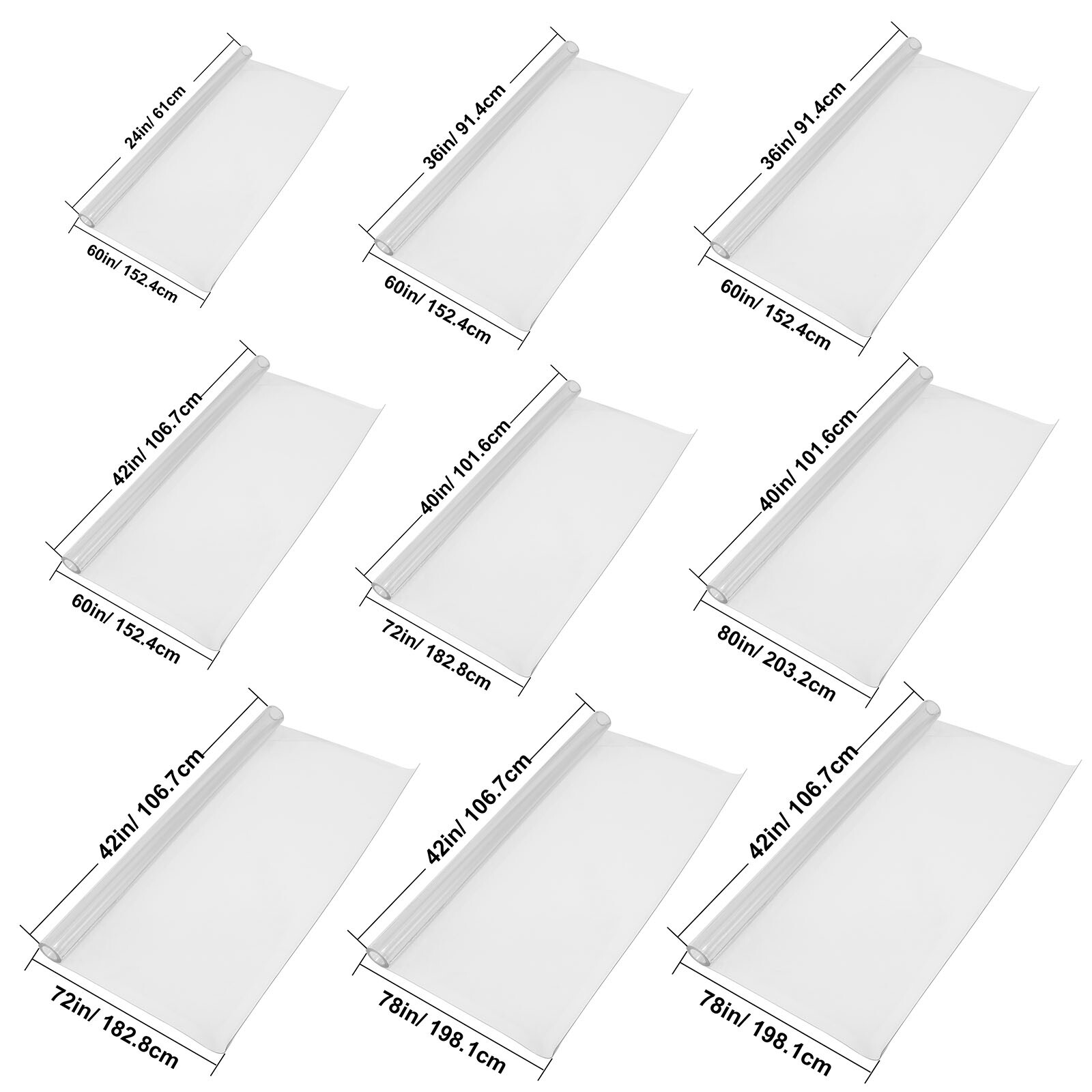 VEVOR PVC Clear Tablecloth Waterproof Table Cover Plastic Desk Protector gallery